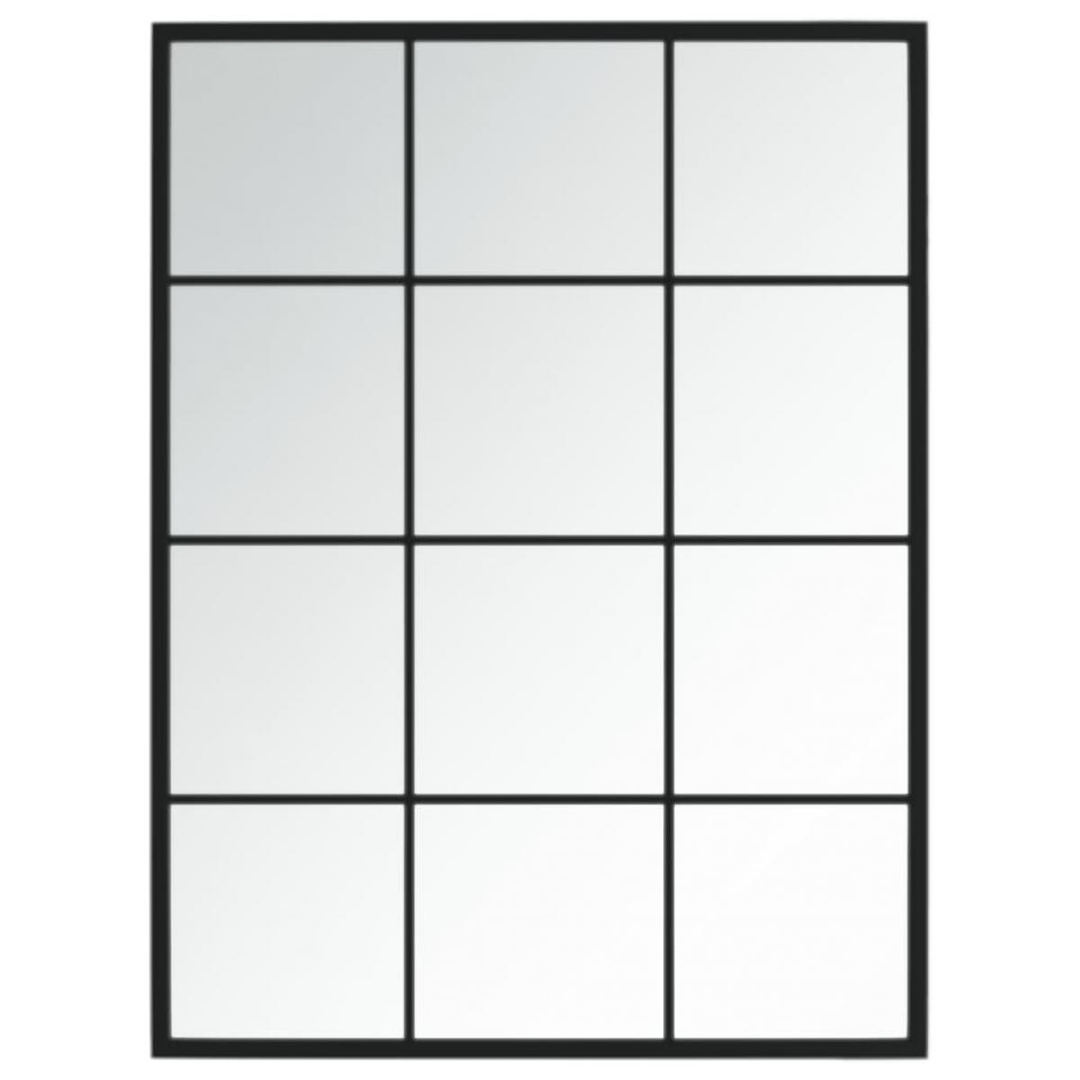 Espejo de pared metal negro 80x60 cm
