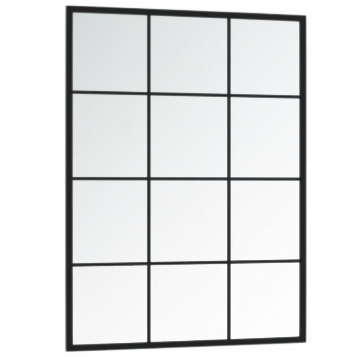 Espejo de pared metal negro 80x60 cm