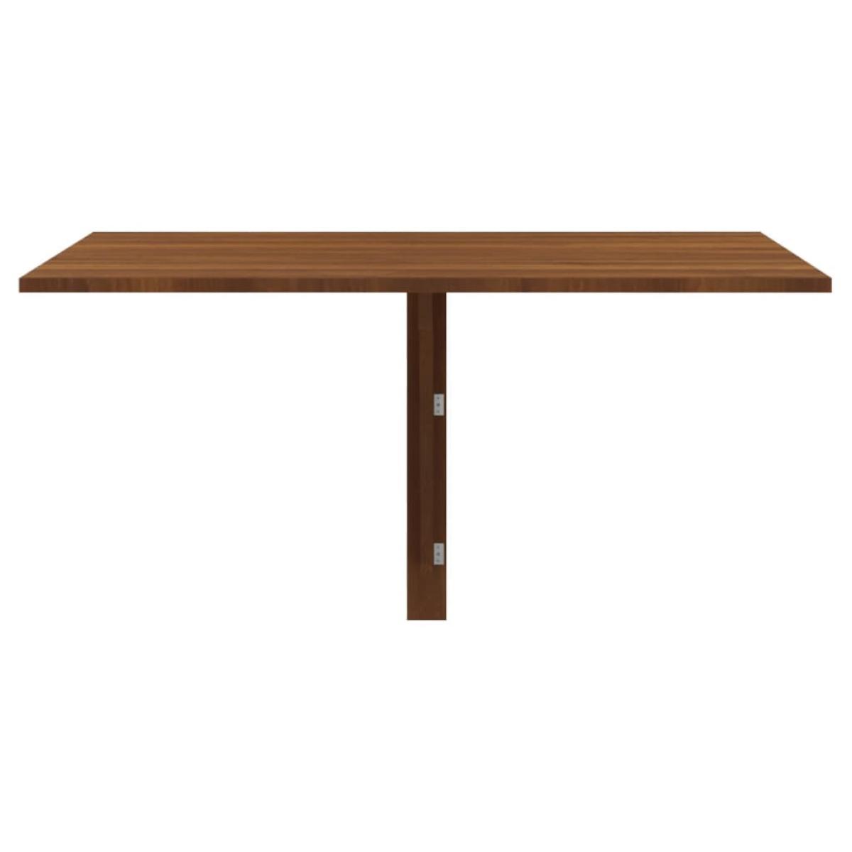 Mesa de pared plegable contrachapada marrón roble 100x60x56 cm