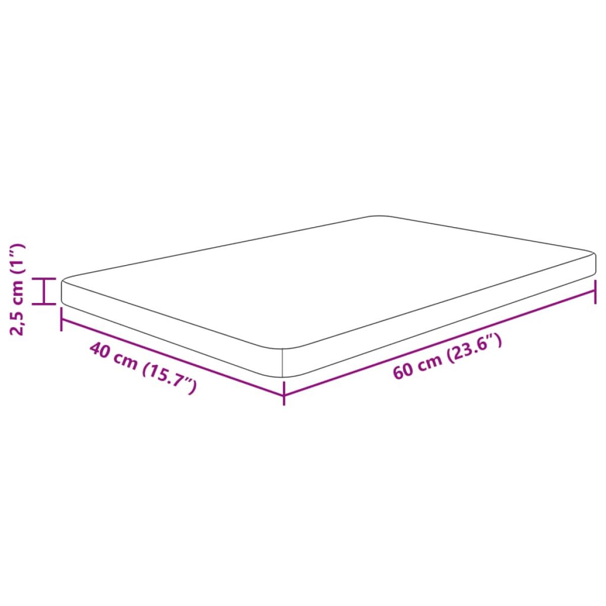 Encimera de baño madera maciza sin tratar 60x40x2,5 cm