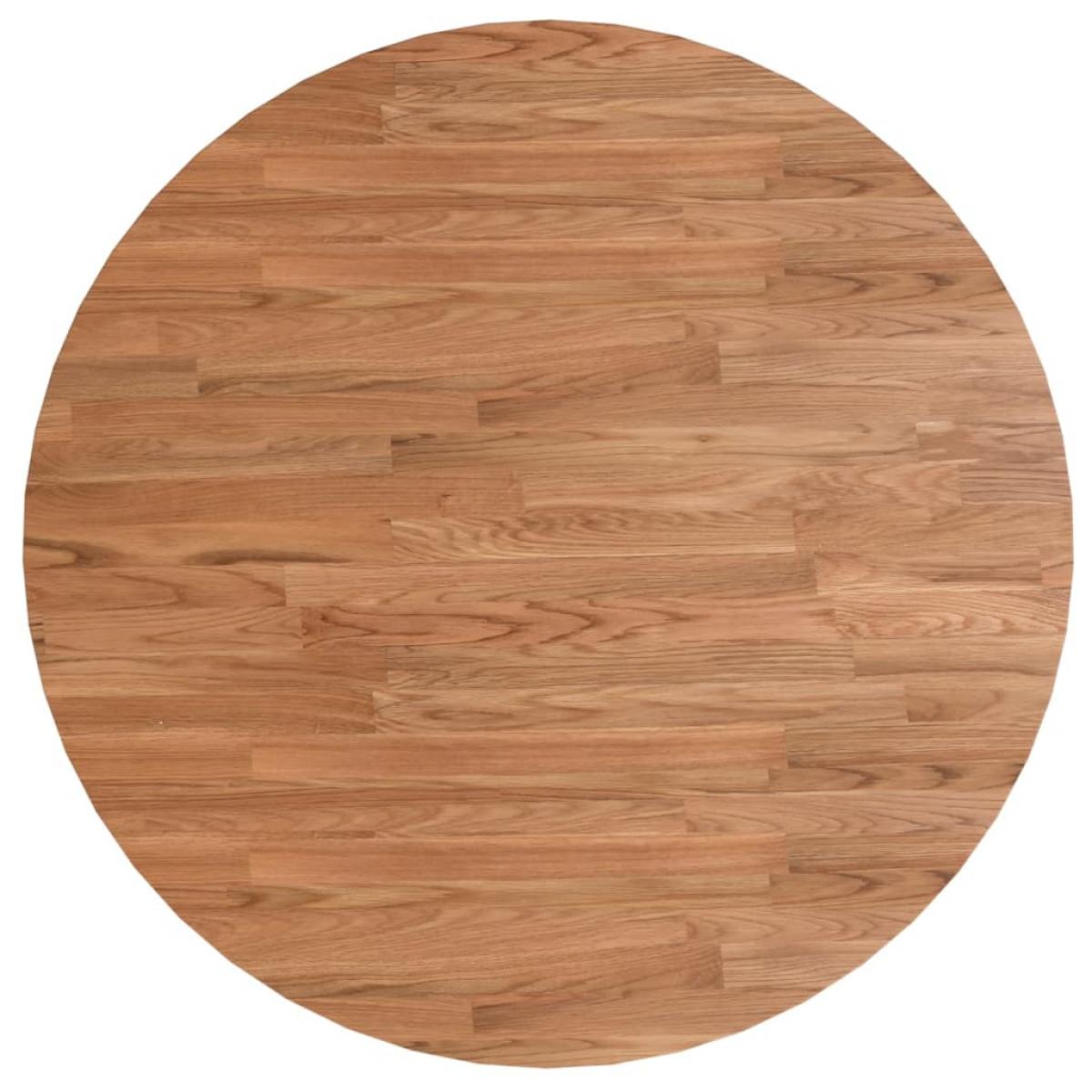 Tablero de mesa redonda madera de roble marrón claro Ø80x1,5 cm