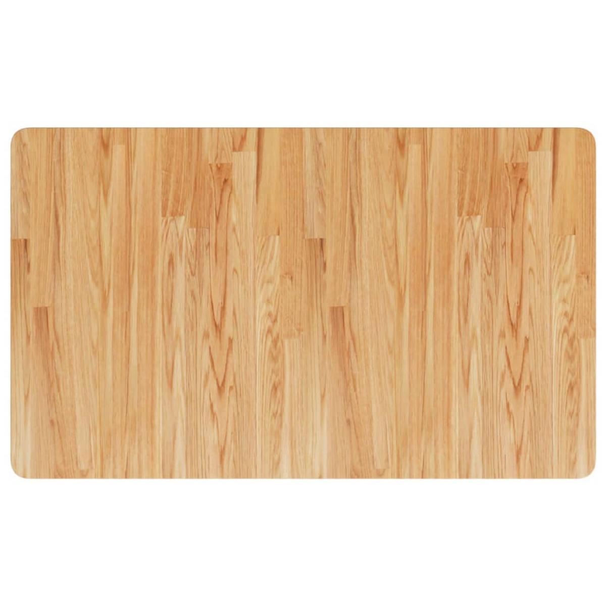 Encimera baño madera maciza tratada marrón claro 100x60x2,5 cm