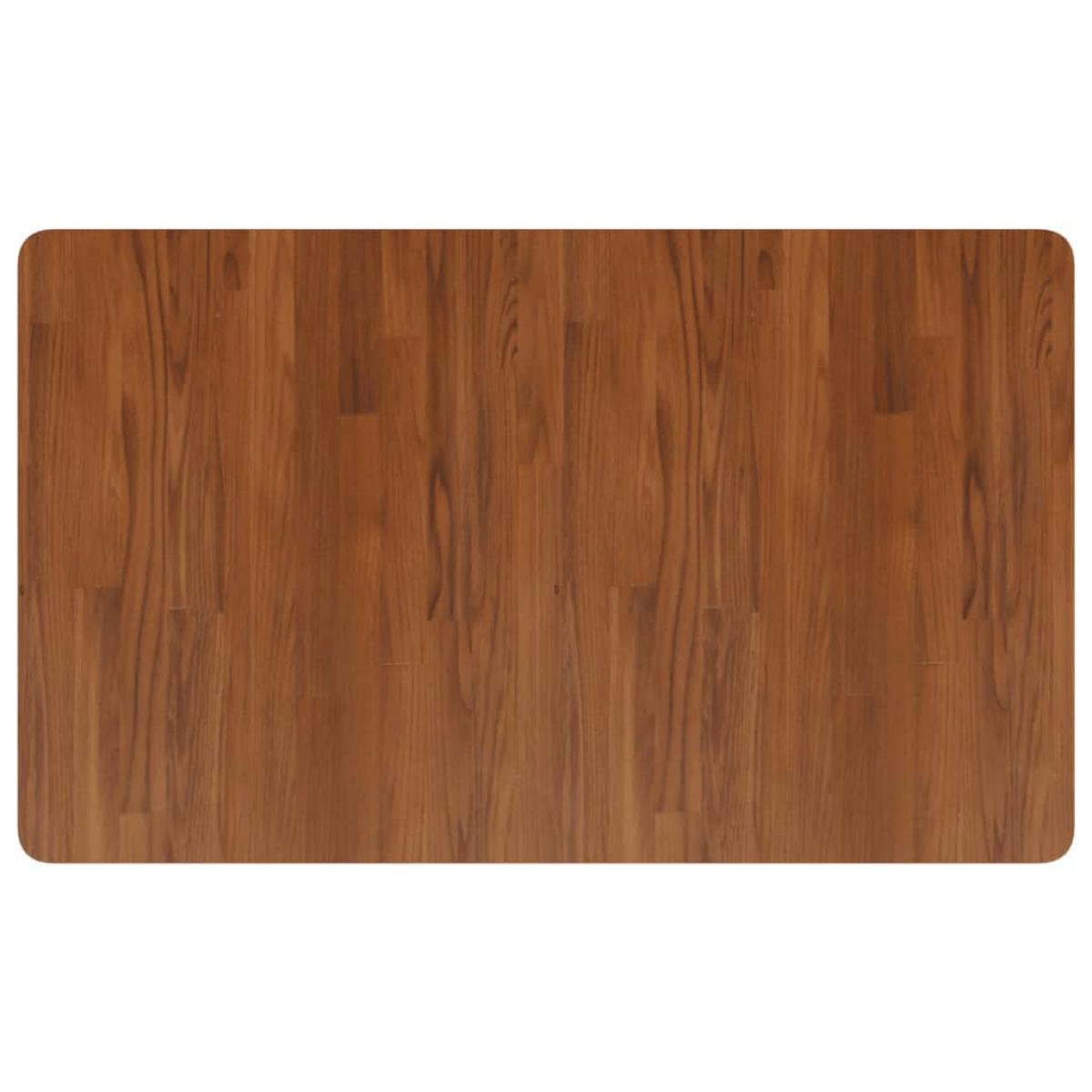 Encimera baño madera maciza tratada marrón oscuro 100x60x2,5 cm