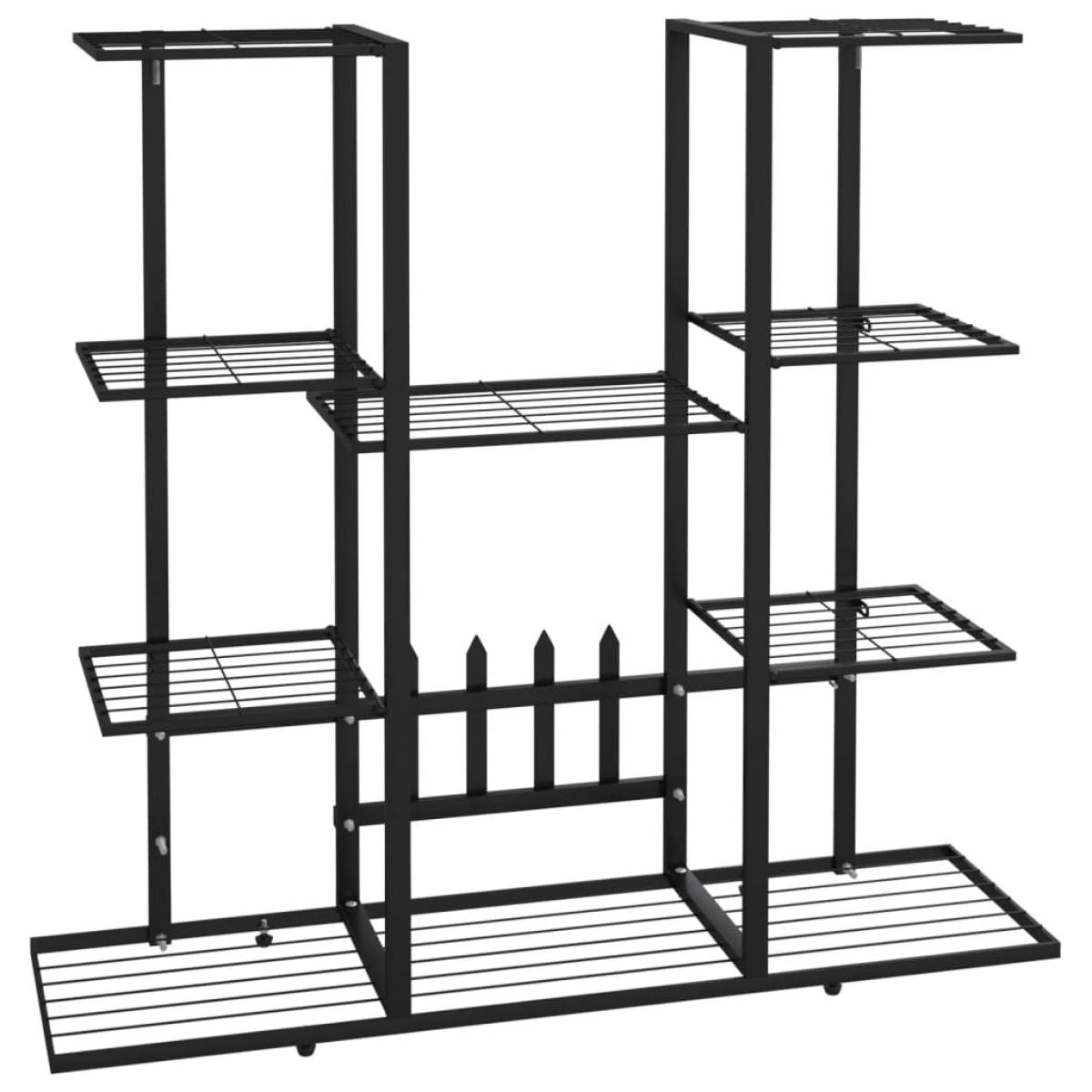 Soporte para flores de hierro negro 94,5x25x89 cm