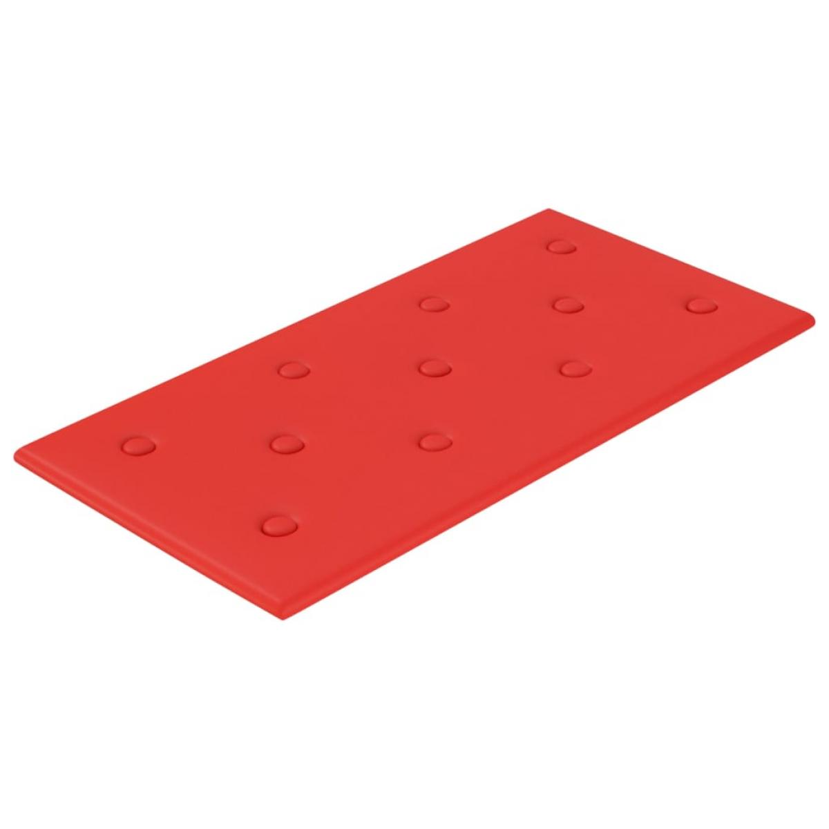 Paneles de pared 12 uds cuero PE rojo 60x30 cm 2,16 m²