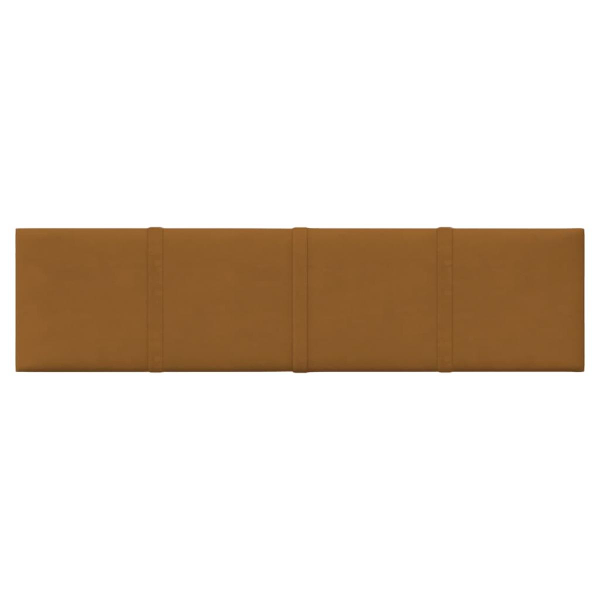 Paneles de pared 12 uds terciopelo marrón 60x15 cm 1,08 m²