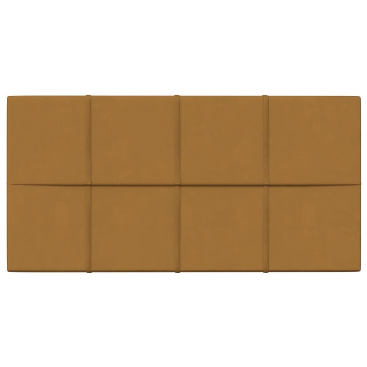 Paneles de pared 12 uds terciopelo marrón 60x30 cm 2,16 m²
