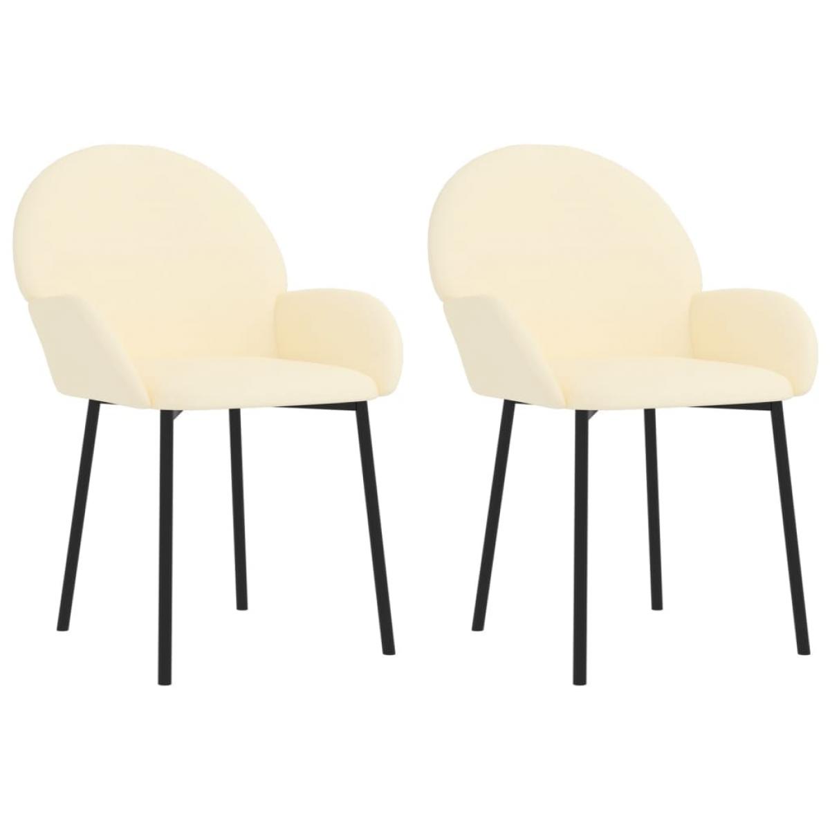 Sillas de comedor 2 unidades cuero sintético crema