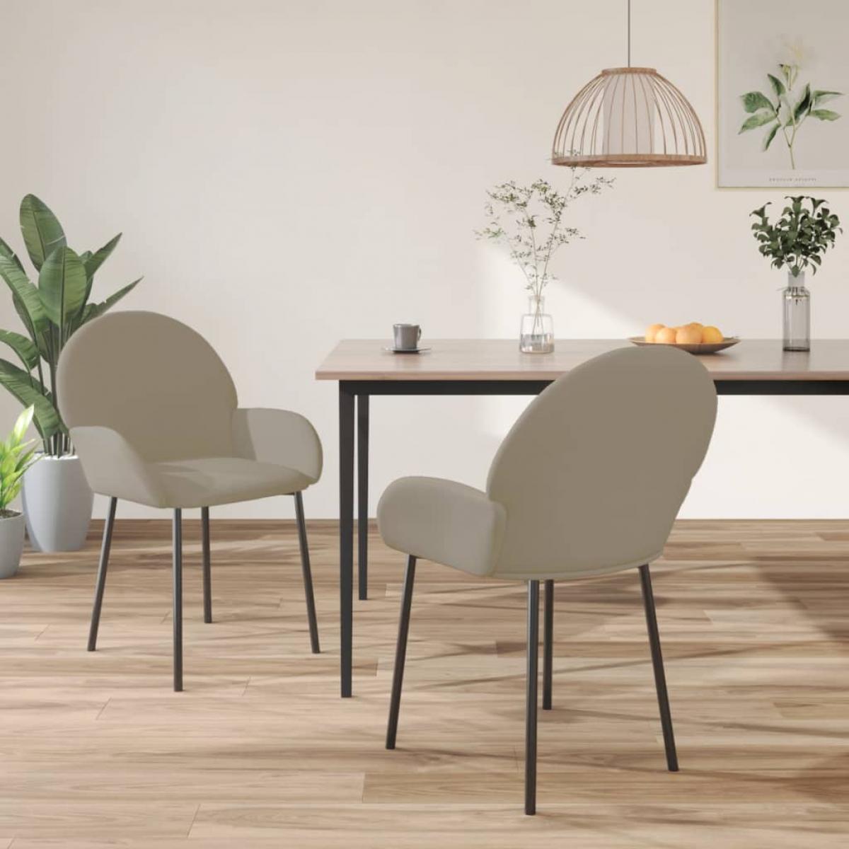 Sillas de comedor 2 unidades terciopelo gris claro