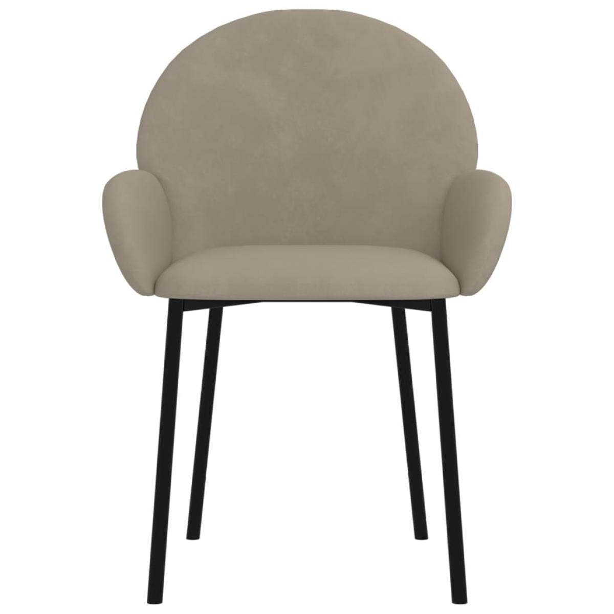 Sillas de comedor 2 unidades terciopelo gris claro