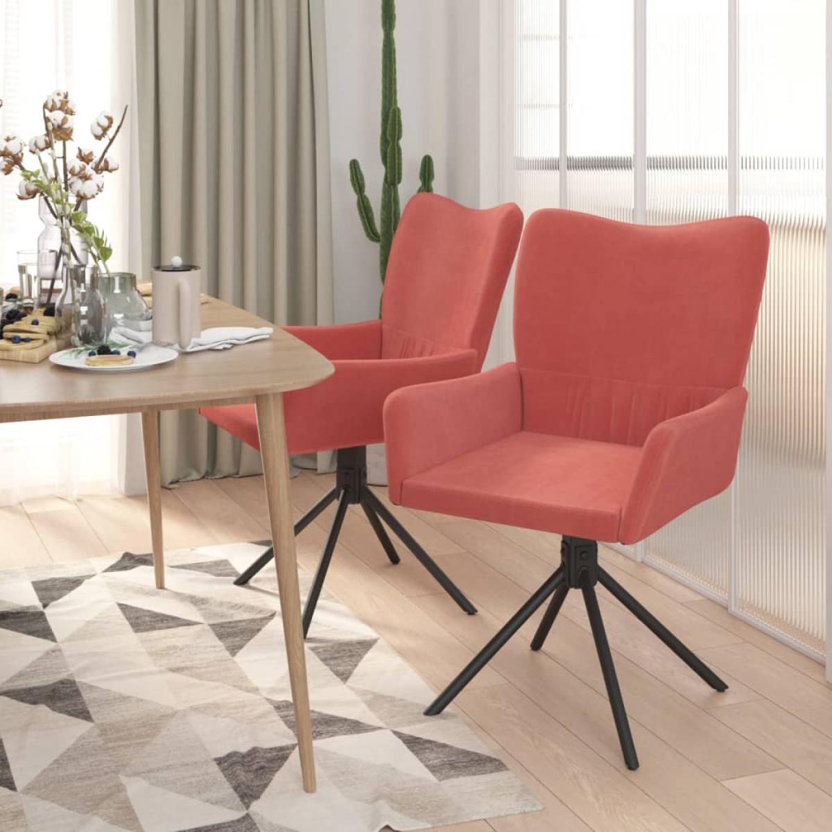 Sillas de comedor giratorias 2 unidades terciopelo rosa