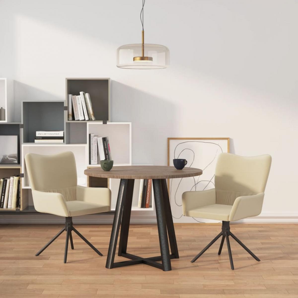Sillas de comedor giratorias 2 uds terciopelo crema