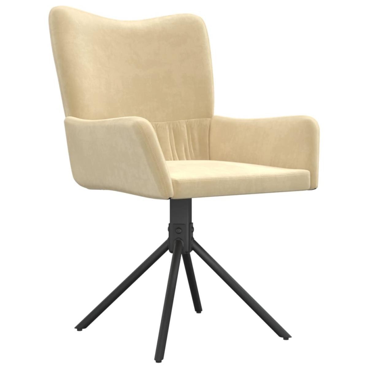 Sillas de comedor giratorias 2 uds terciopelo crema