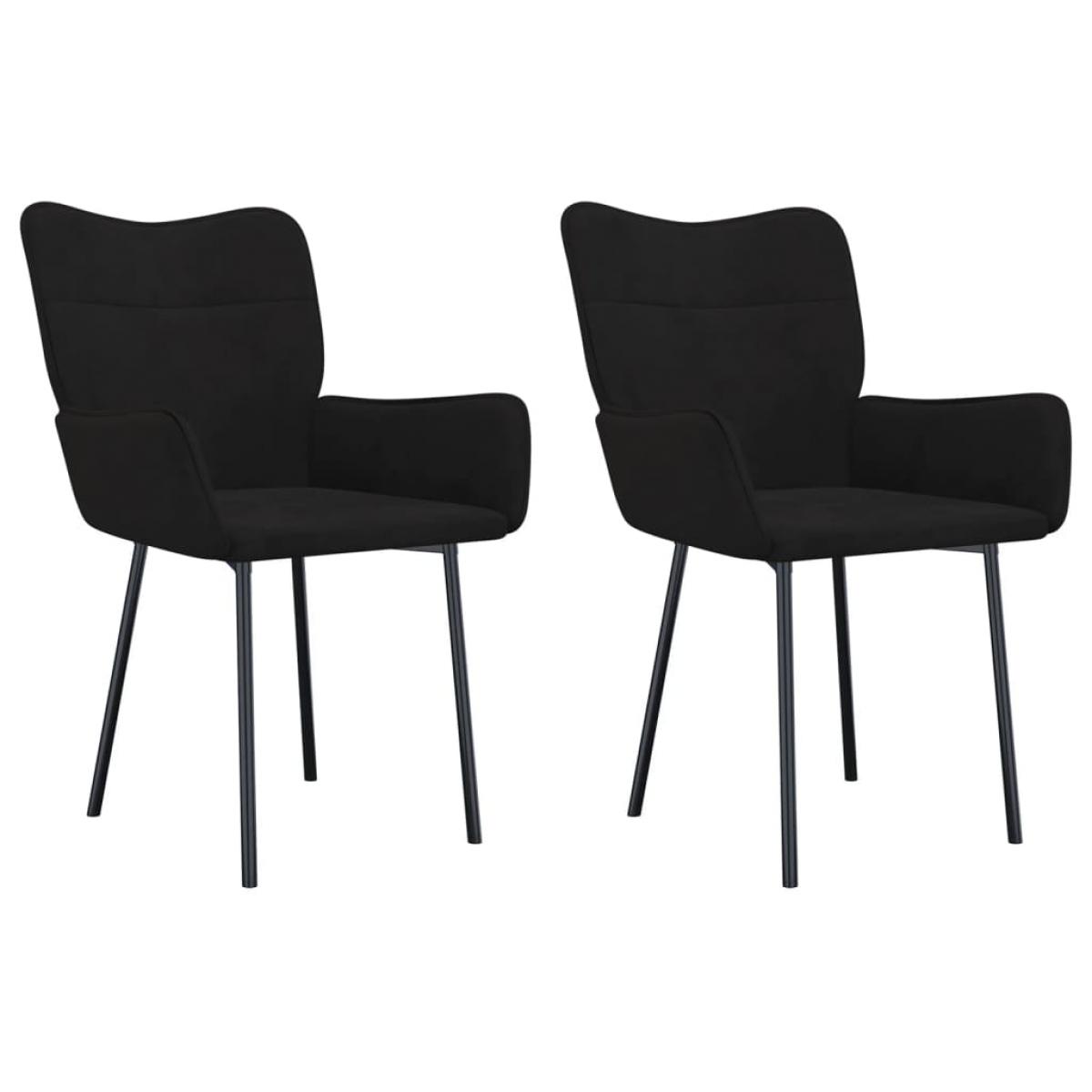 Sillas de comedor 2 unidades terciopelo negro