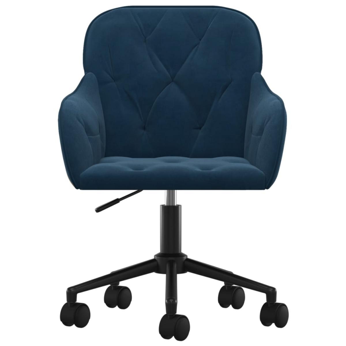 Silla de oficina giratoria terciopelo azul