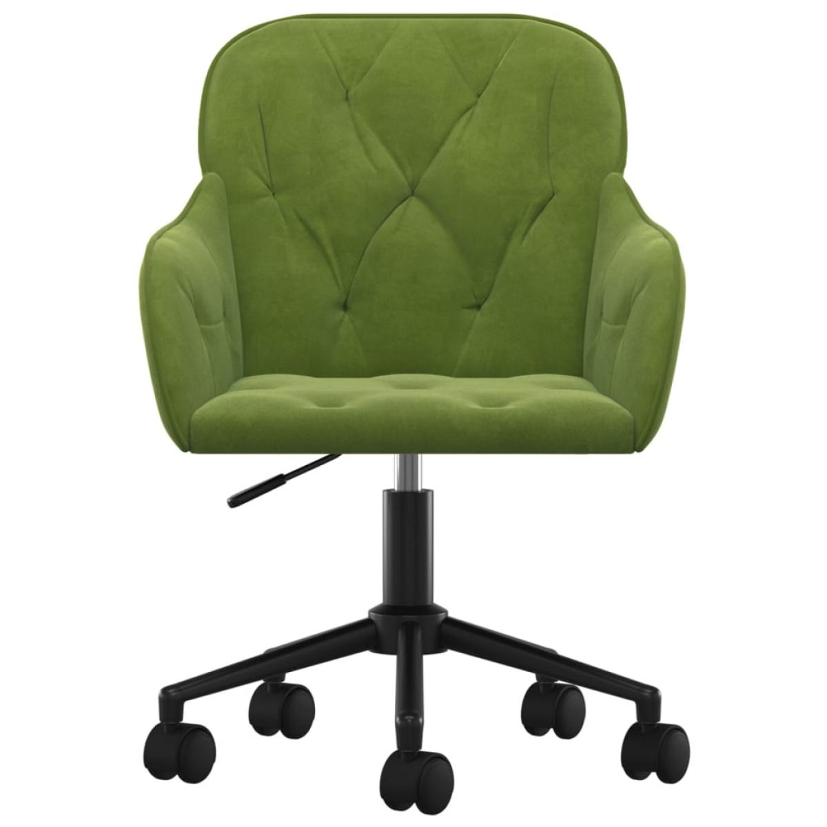 Silla de oficina giratoria de terciopelo verde claro