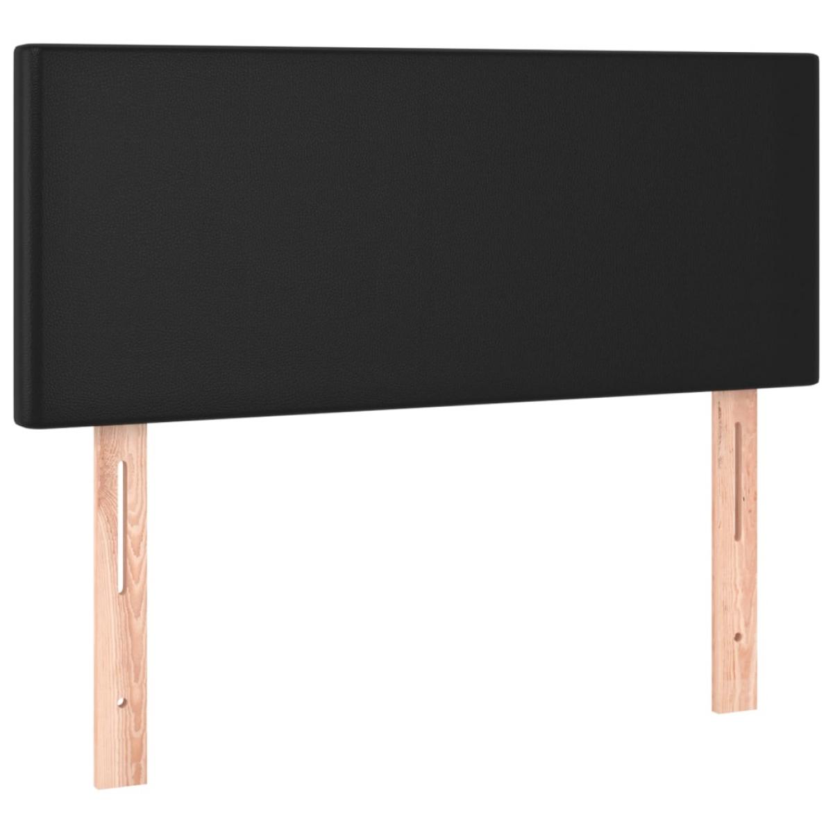 Cabecero de cuero sintético negro 80x5x78/88 cm