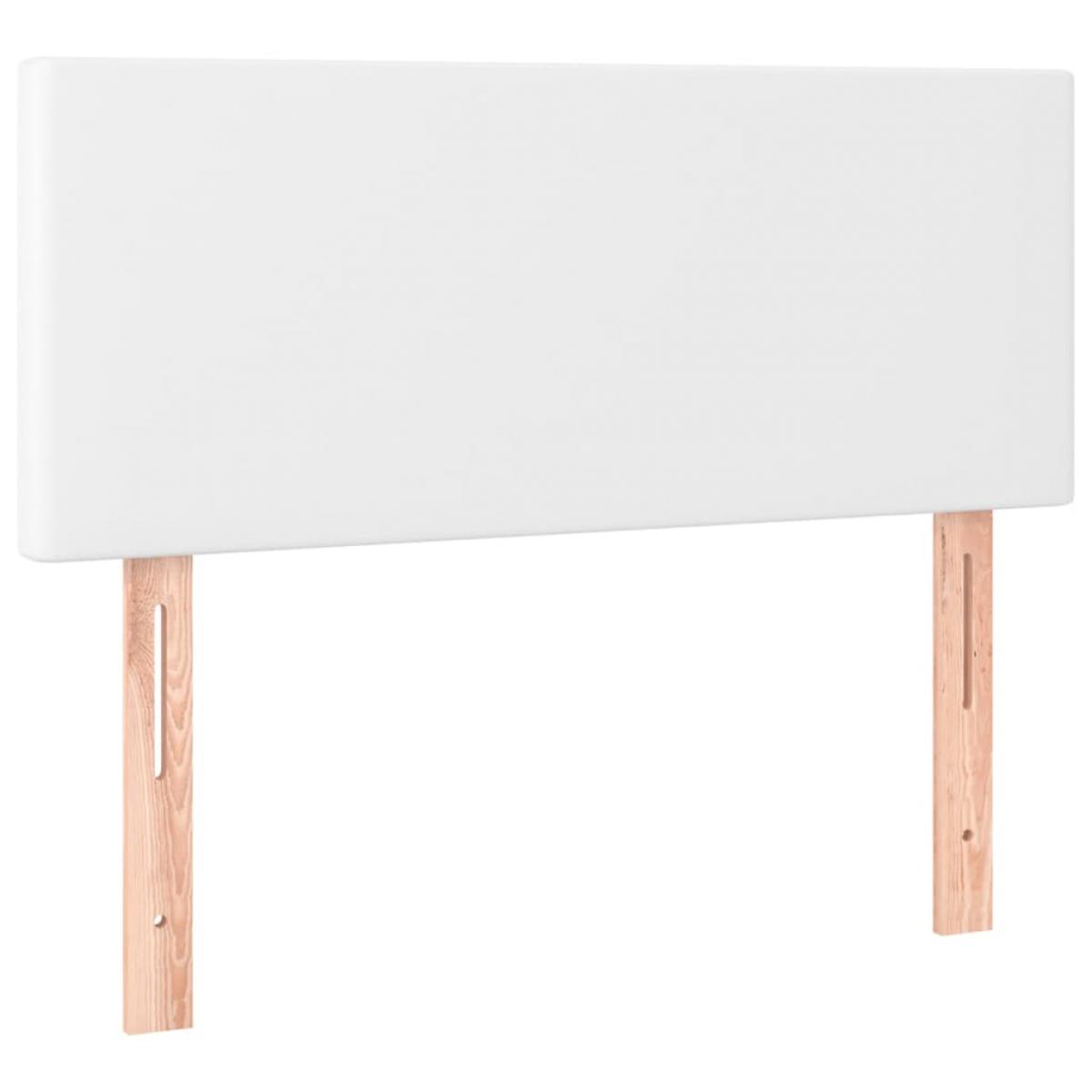 Cabecero de cuero sintético blanco 80x5x78/88 cm