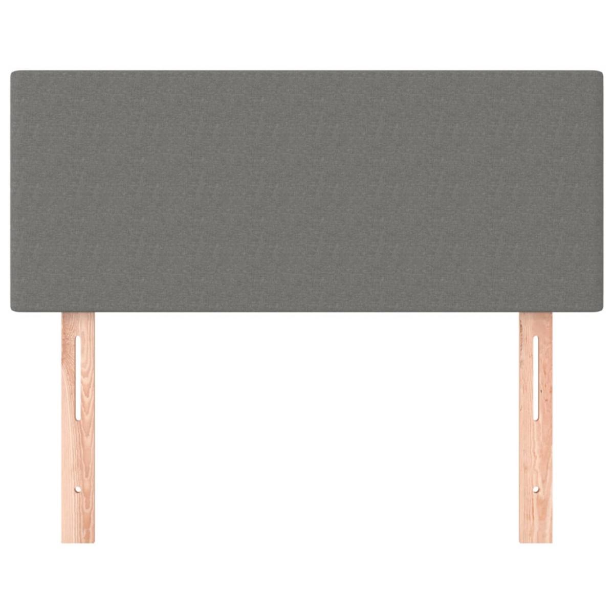 Cabecero de tela gris oscuro 90x5x78/88 cm