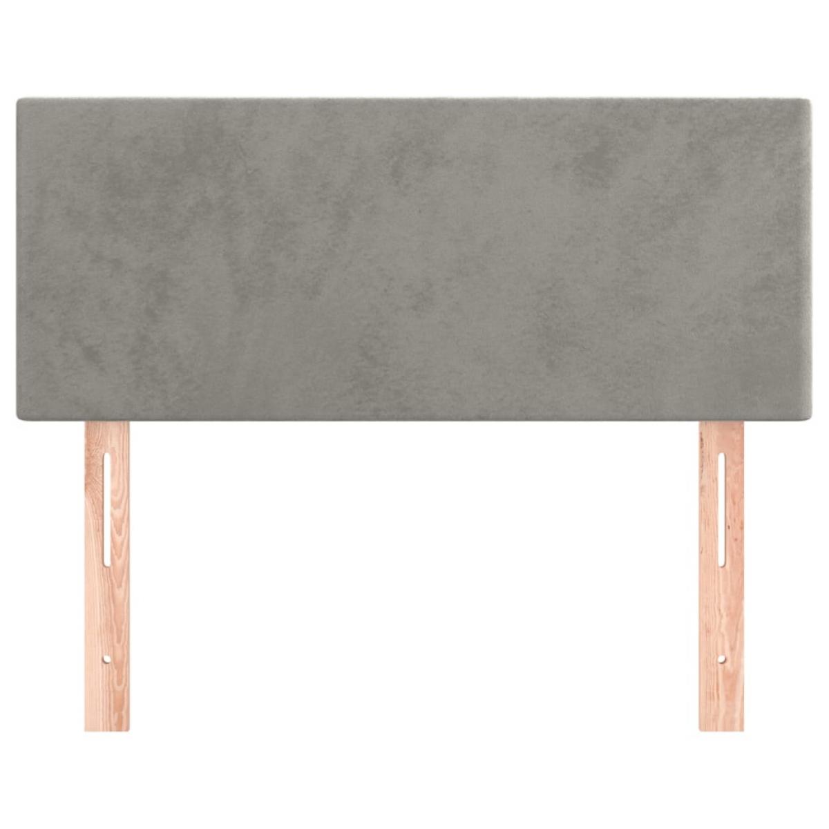 Cabecero de terciopelo gris claro 90x5x78/88 cm
