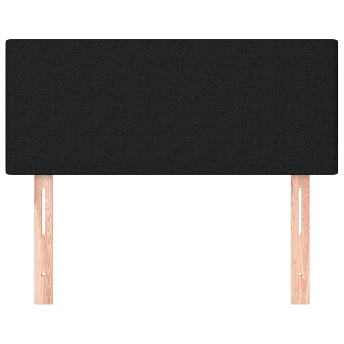 Cabecero de tela negro 100x5x78/88 cm