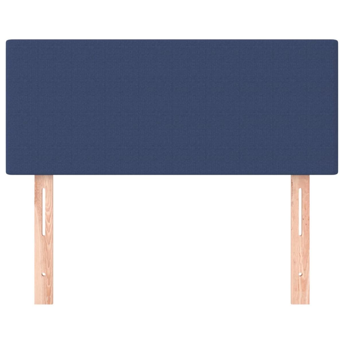 Cabecero de tela azul 100x5x78/88 cm