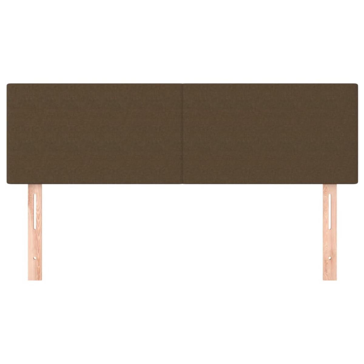 Cabeceros 2 unidades tela marrón oscuro 72x5x78/88 cm