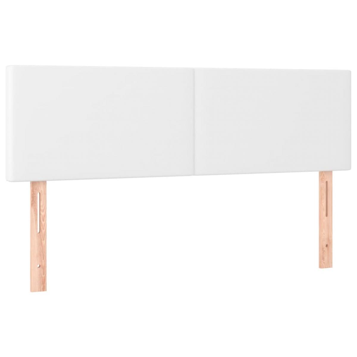 Cabeceros 2 unidades cuero sintético blanco 72x5x78/88 cm