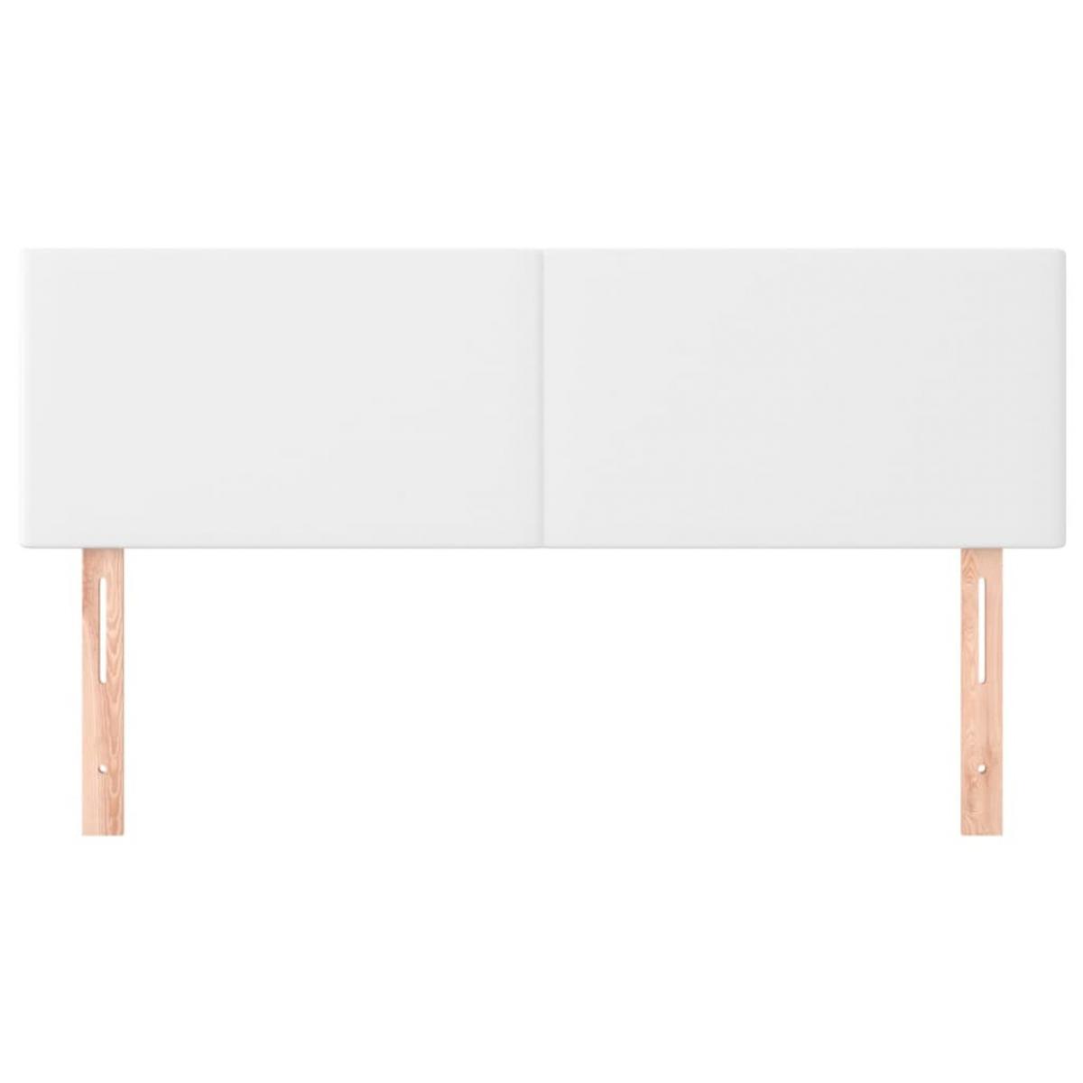 Cabeceros 2 unidades cuero sintético blanco 72x5x78/88 cm