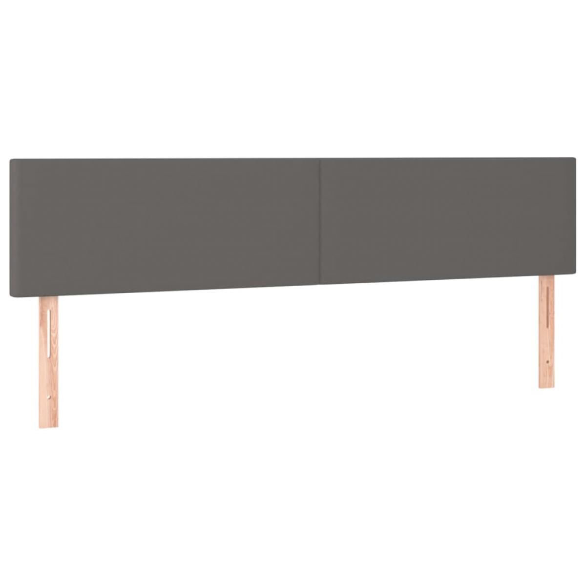 Cabeceros 2 unidades de cuero sintético gris 90x5x78/88cm