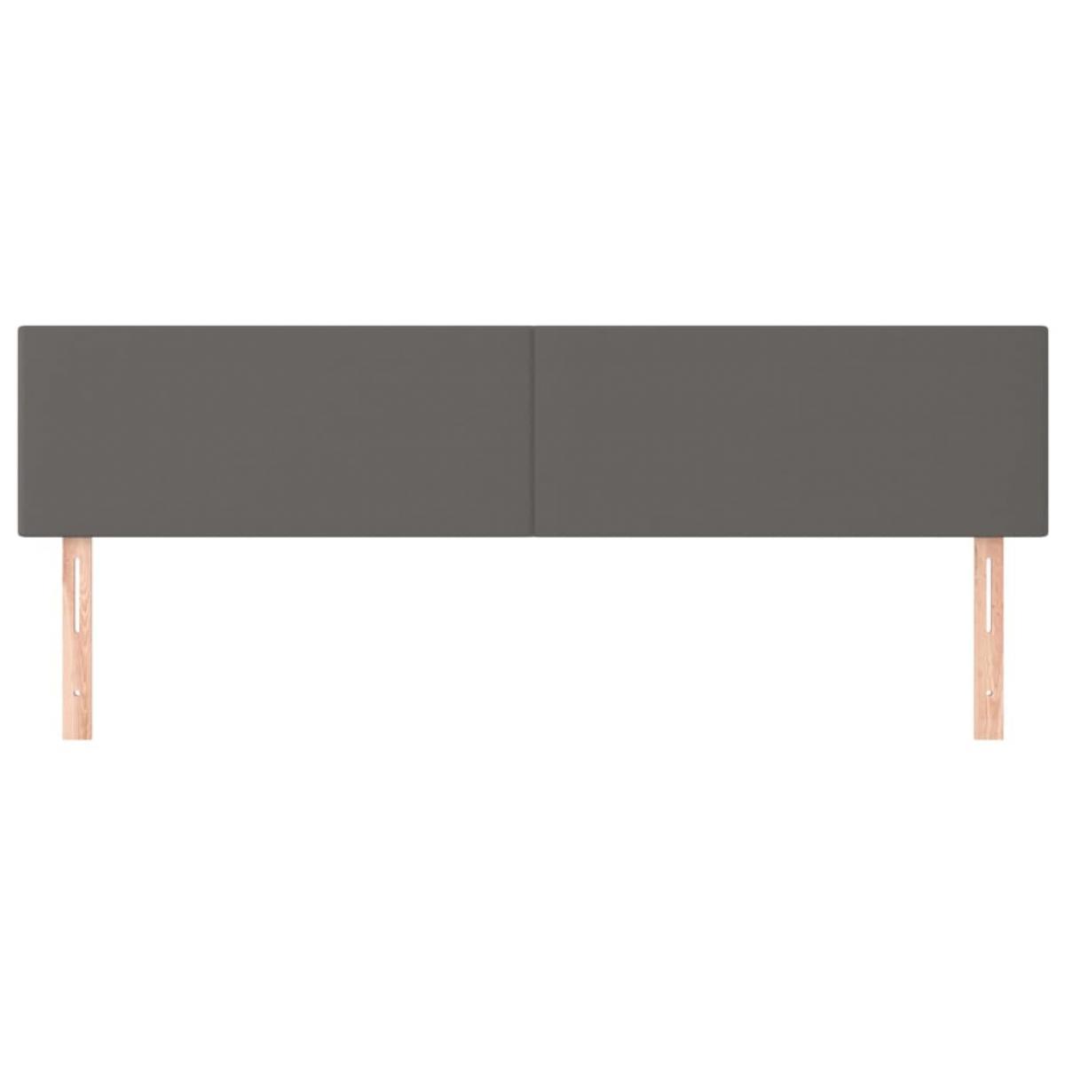 Cabeceros 2 unidades de cuero sintético gris 90x5x78/88cm