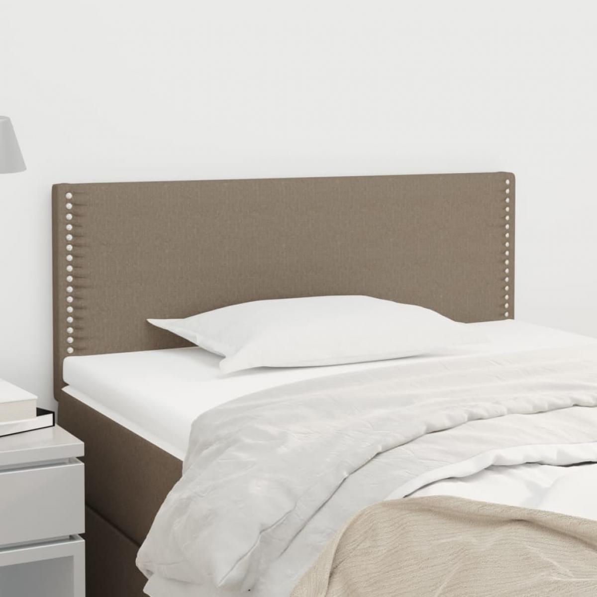 Cabecero de tela gris taupe 90x5x78/88 cm
