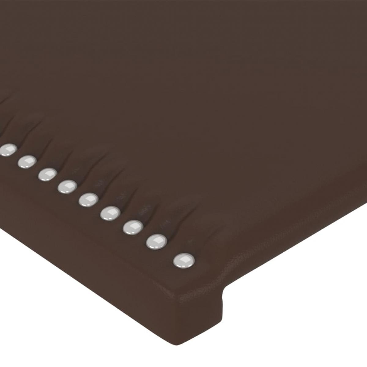 Cabecero de cuero sintético marrón 90x5x78/88 cm