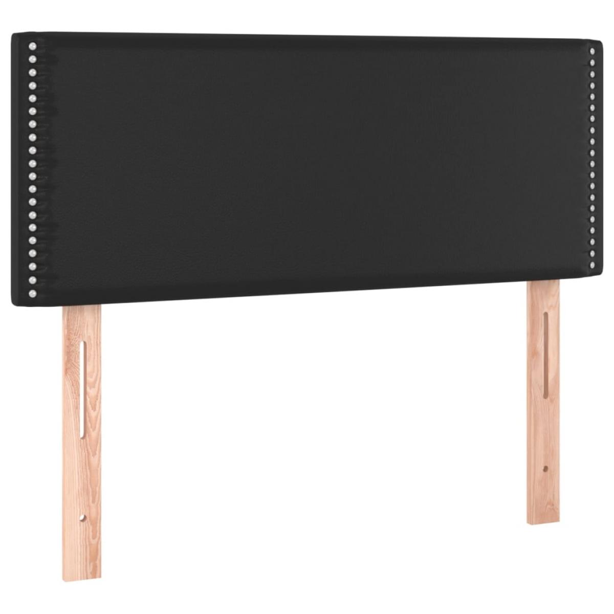 Cabecero de cuero sintético negro 100x5x78/88 cm