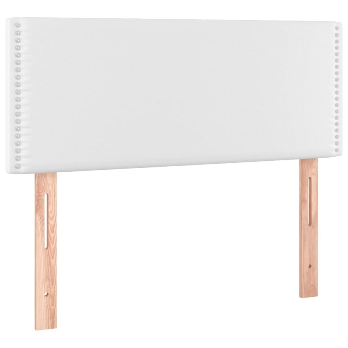 Cabecero de cuero sintético blanco 100x5x78/88 cm