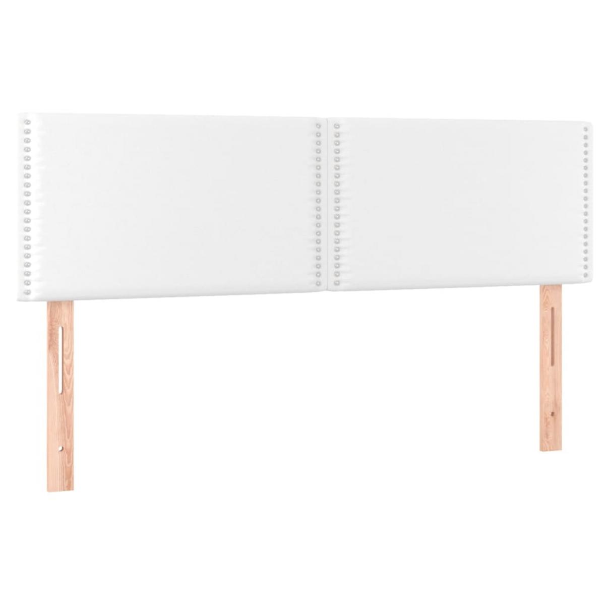 Cabeceros 2 unidades cuero sintético blanco 72x5x78/88 cm