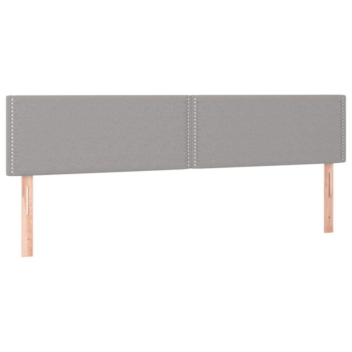 Cabeceros 2 unidades de tela gris claro 80x5x78/88 cm