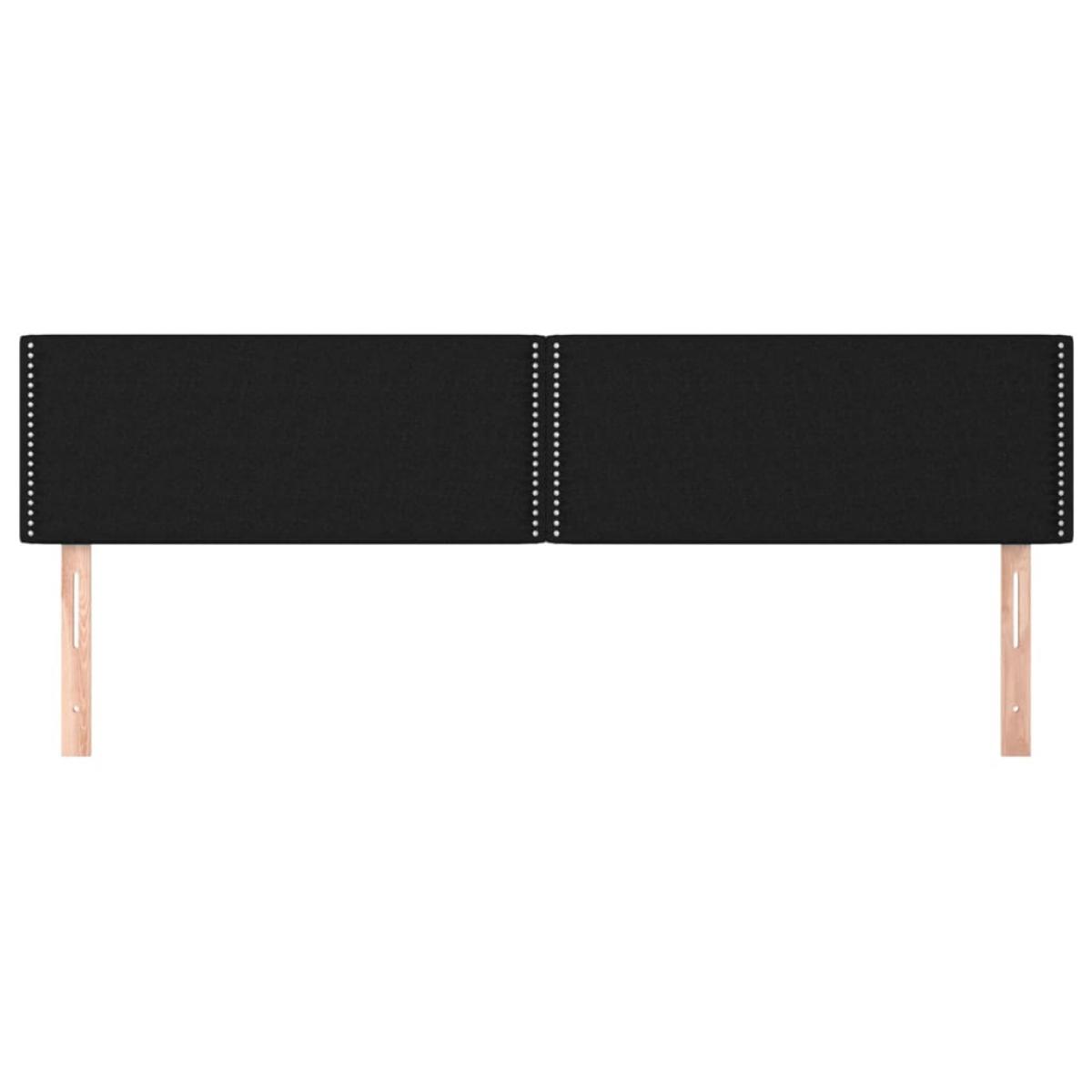 Cabeceros 2 unidades de tela negro 80x5x78/88 cm