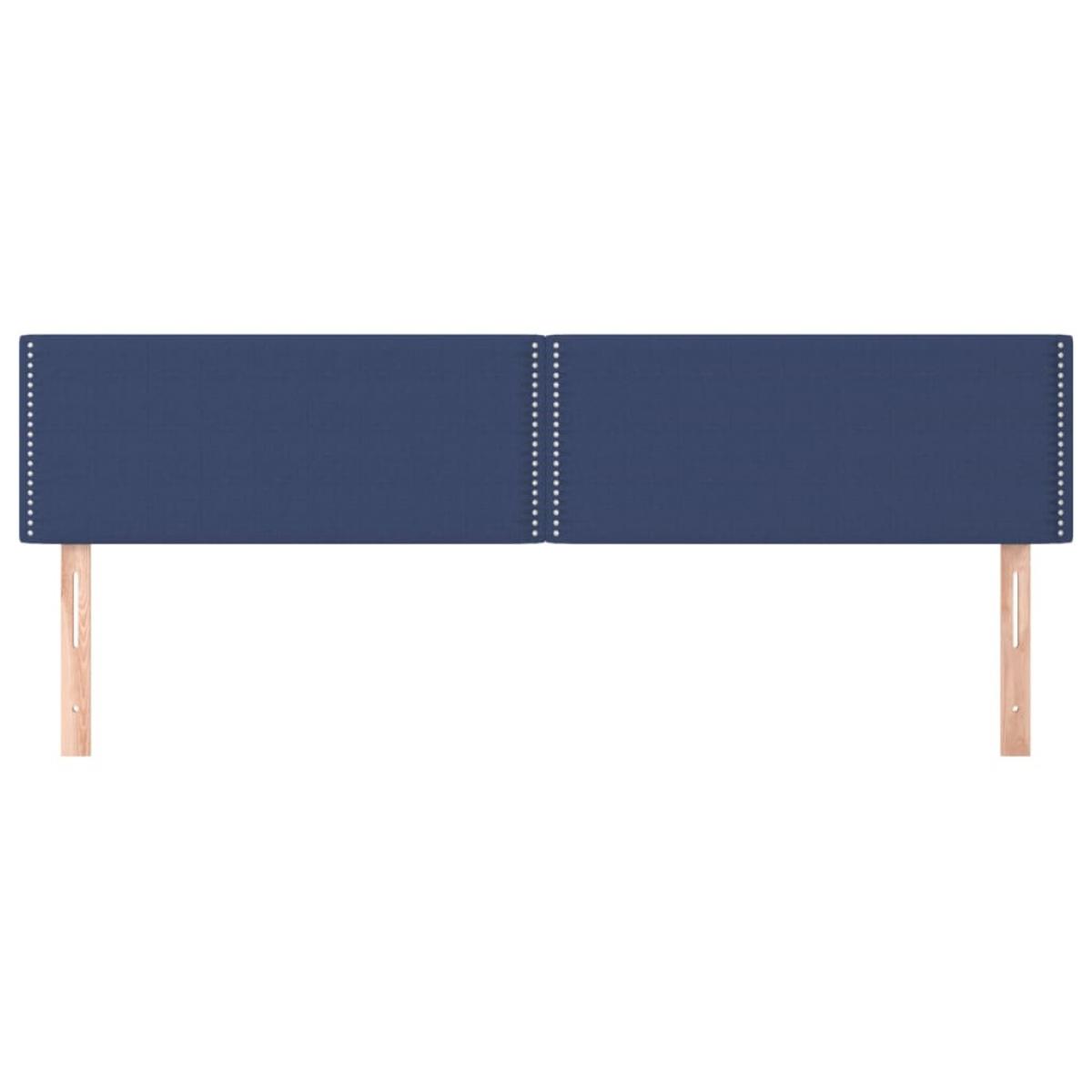 Cabeceros 2 unidades de tela azul 80x5x78/88 cm