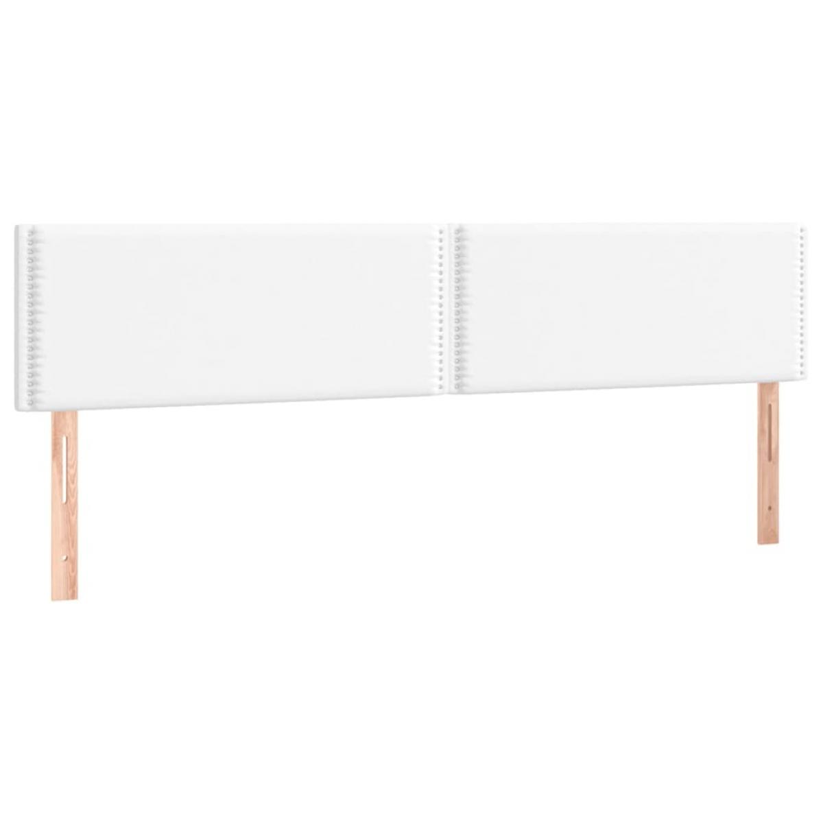 Cabeceros 2 unidades de cuero sintético blanco 80x5x78/88 cm