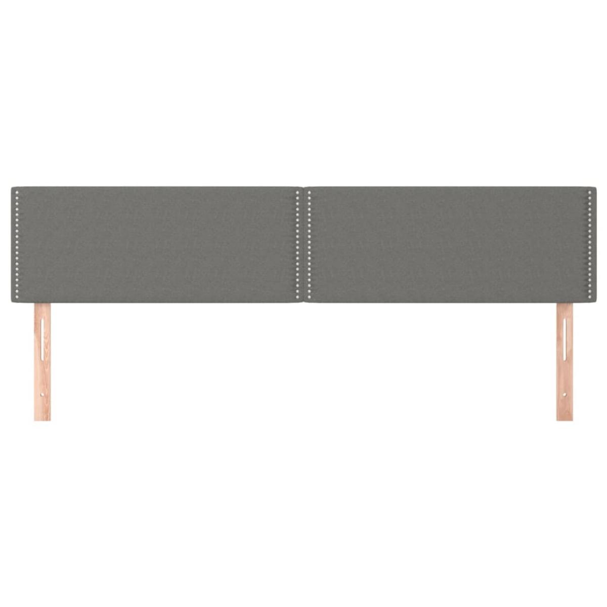 Cabeceros 2 unidades de tela gris oscuro 90x5x78/88 cm