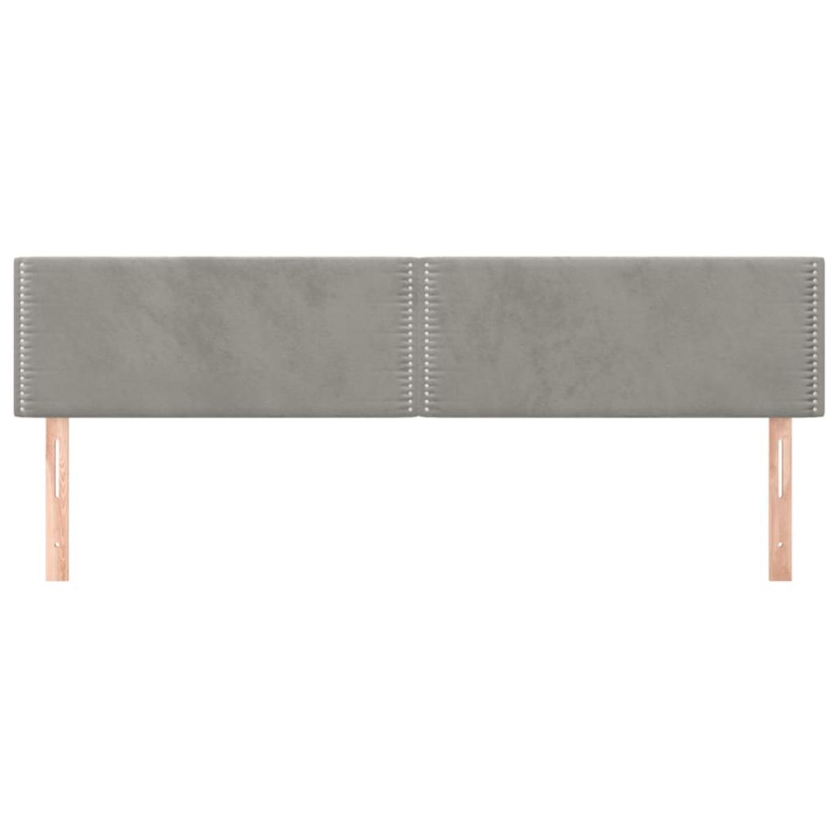 Cabeceros 2 unidades de terciopelo gris claro 90x5x78/88 cm