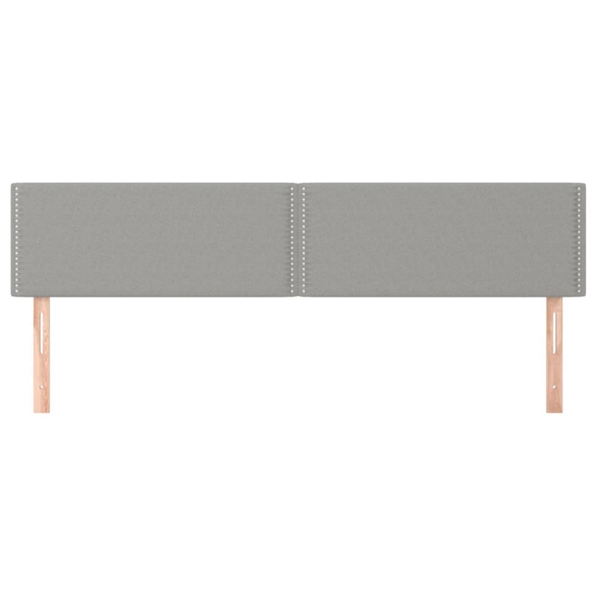 Cabeceros 2 unidades de tela gris claro 100x5x78/88 cm