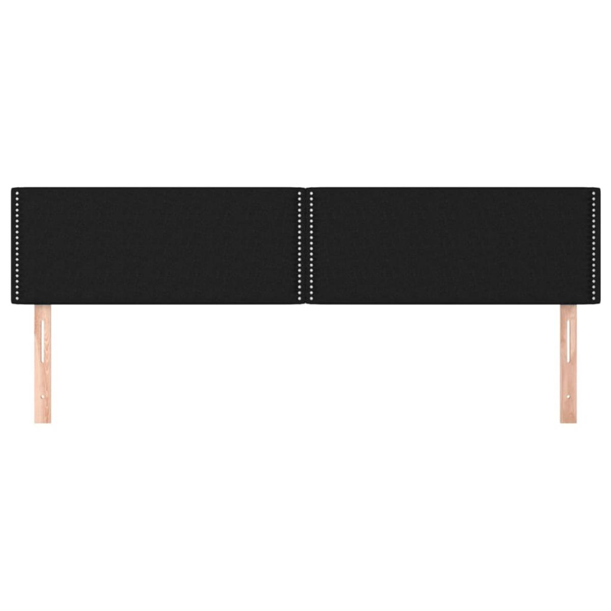 Cabeceros 2 unidades de tela negro 100x5x78/88 cm