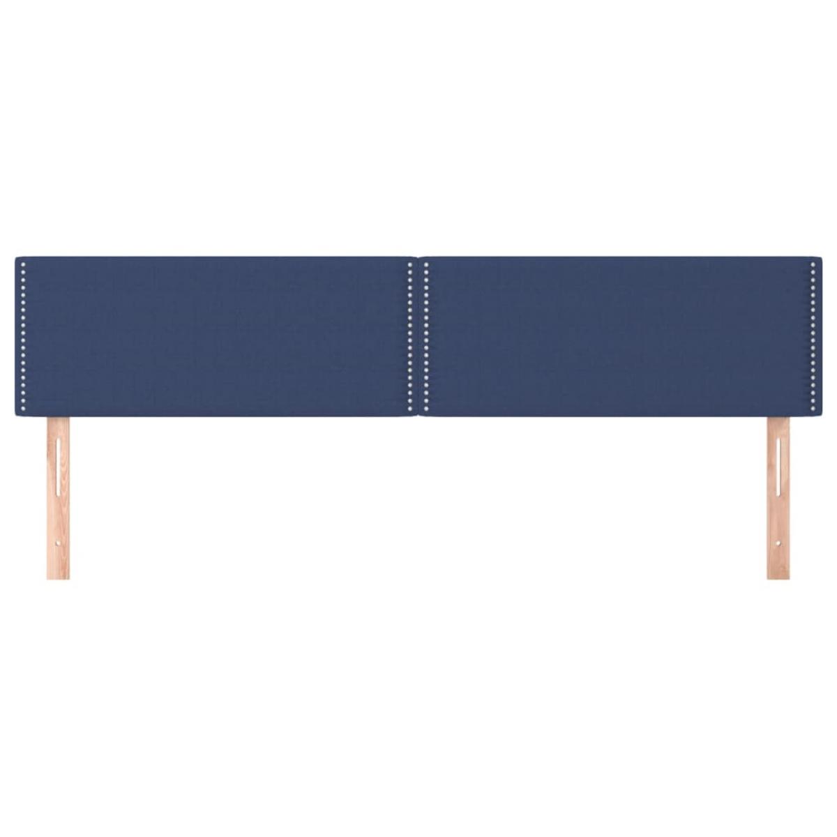 Cabeceros 2 unidades de tela azul 100x5x78/88 cm