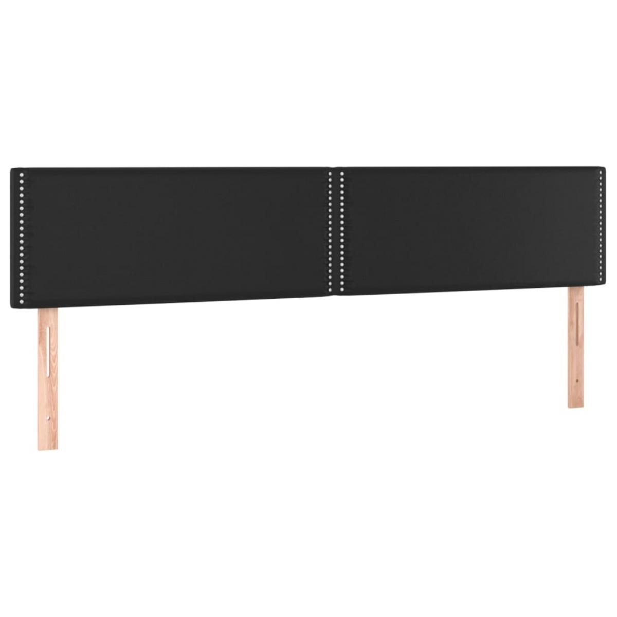 Cabeceros 2 unidades de cuero sintético negro 100x5x78/88 cm