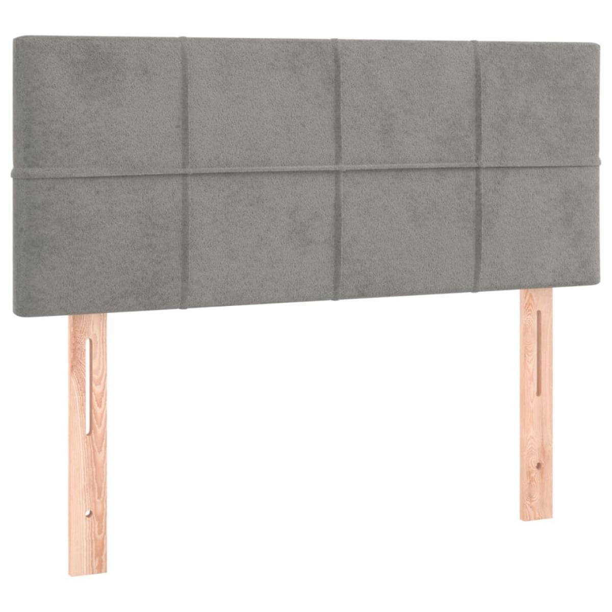 Cabecero de terciopelo gris claro 100x5x78/88 cm
