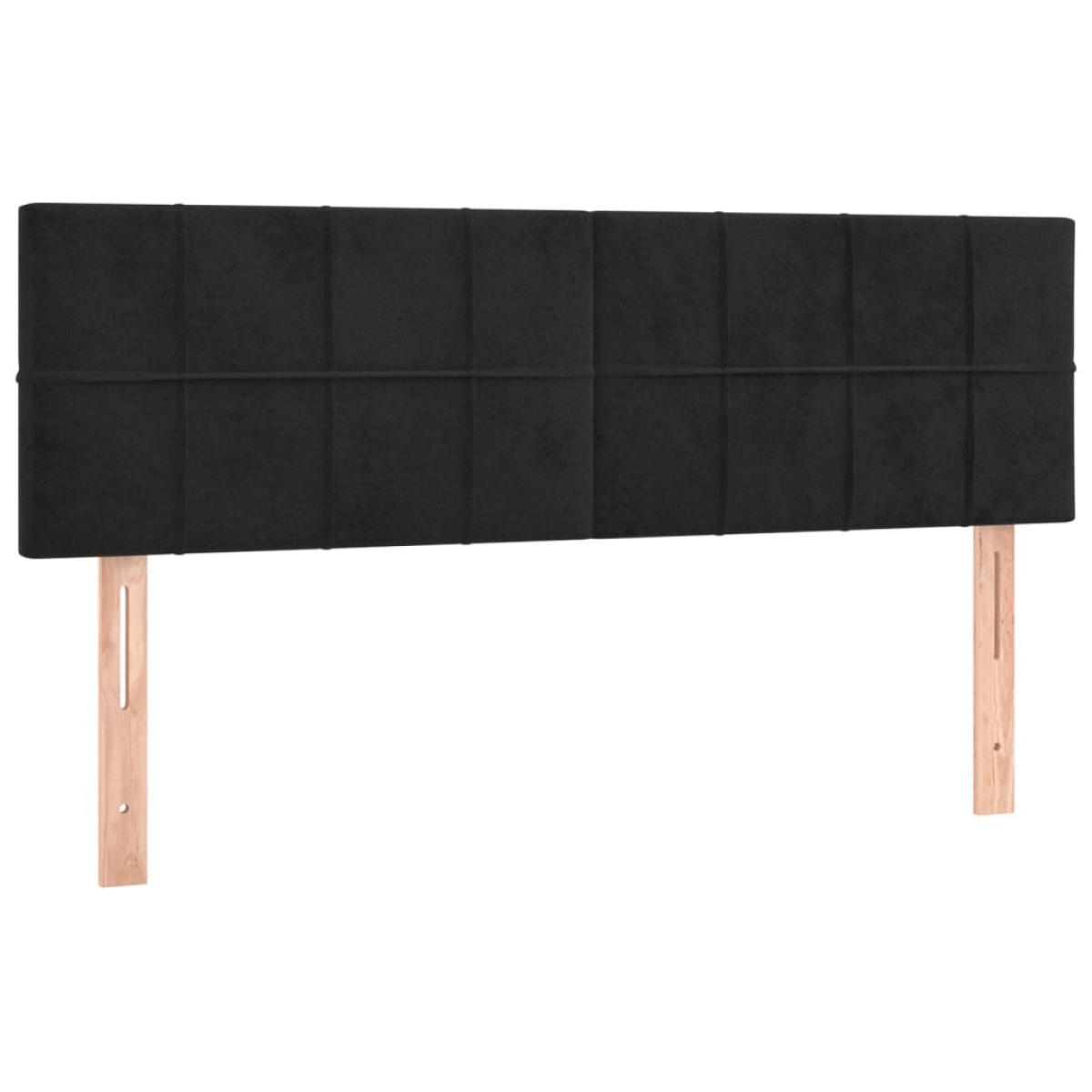 Cabeceros 2 unidades terciopelo negro 72x5x78/88 cm