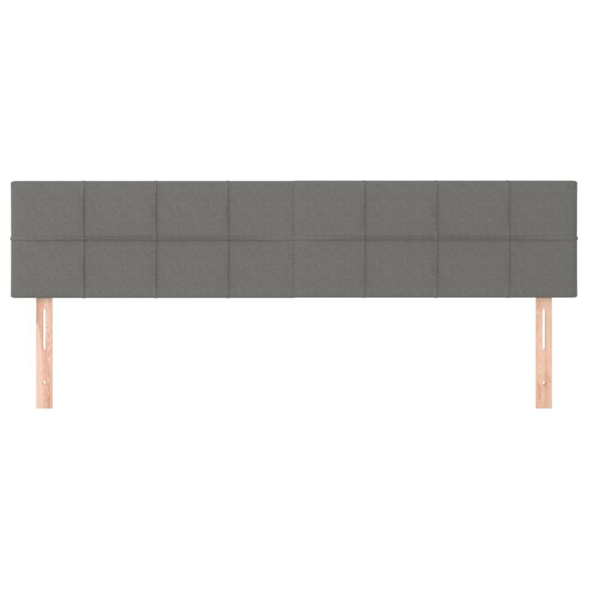 Cabeceros 2 unidades de tela gris oscuro 80x5x78/88 cm