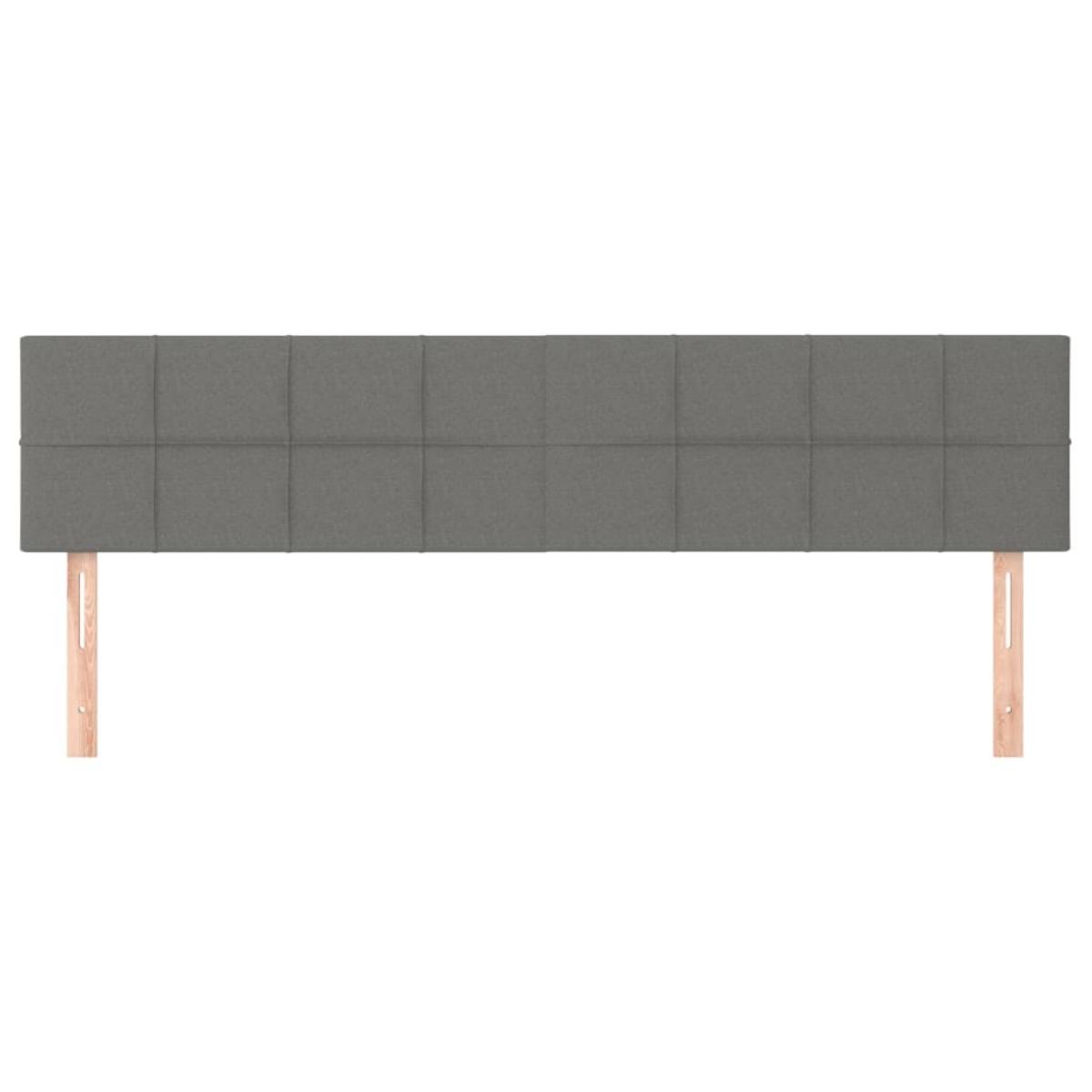 Cabeceros 2 unidades de tela gris oscuro 100x5x78/88 cm